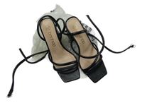 Nové - Dámské černé páskové sandály na podpatku vel. Boohoo vel. 36