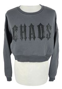 Dámská šedá crop mikina s nápisem Primark 