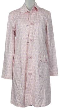 Dámsky smetanovo-ružový kvetovaný jesenný plátenný kabát Next