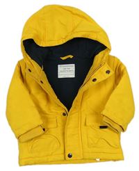 Žltá šušťáková zimná bunda s kapucňou Primark