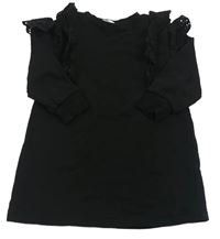 Čierne teplákové šaty s čipkou zn. H&M