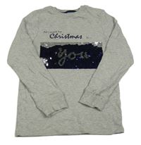 Světlešedé triko s překlápěcími flitry Next