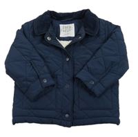 Tmavomodrá šusťáková prošívaná zateplená bunda F&F