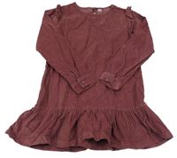 Vínové manšestrové šaty Zeeman