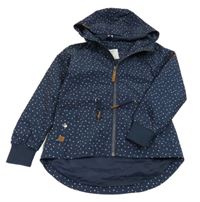 Tmavomodrá puntíkatá šusťáková jarní bunda s kapucí Yigga