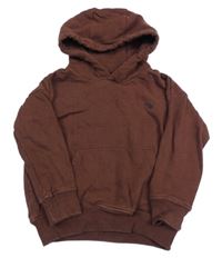 Hnedá mikina s výšivkou a kapucňou Next