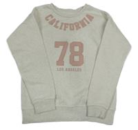 Bielo-béžová melírovaná mikina s číslom Primark