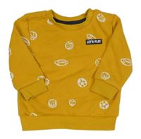 Žltá mikina s loptami Primark