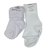 3x biele rebrované ponožky