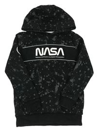 Čierna mikina s kaňkami a kapucí - NASA
