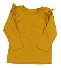 Hořčicové triko s volánky Matalan