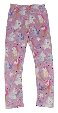 Svetloružové legíny s jednorožcami