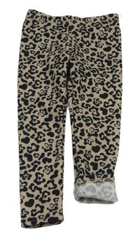 Béžovo-černé vzorované zateplené legíny Dopodopo