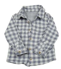 Šedo-bílá kostkovaná košile George