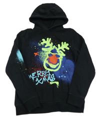 Černá mikina se sobem a kapucí Next