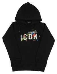 Čierna mikina s nápisom a kapucňou