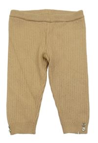 Oříškové pletené nohavice s gombíkmi River Island