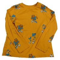 Oranžové triko s medvědy a tygry C&A