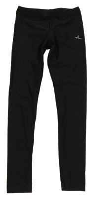 Čierne športové legíny s potlačou