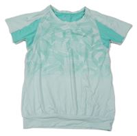 Zelenkavo-mátové vzorované funkčné športové tričko H&M