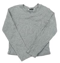 Sivé rebrované crop tričko George