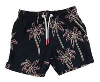 Čierne plážové kraťasy s palmami Primark