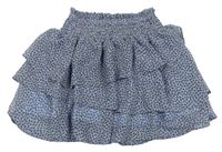 Svetlomodrá šifónová vrstvená sukňa so vzorom H&M