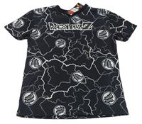 Černo-bílé vzorované tričko Dragonball Z