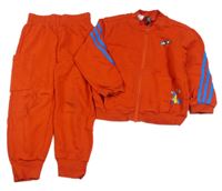 2set - Červená prepínaci športová mikina s logem + tepláky Adidas
