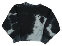 Čierno-sivá batikovaná crop mikina Zara