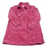 Růžové manšestrové šaty se srdíčky a límečkem Gillians closet