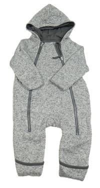 Sivá melírovaná pletená kombinéza s kapucňou H&M