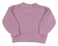 Ružový žinylkový sveter H&M