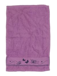 Růžový froté ručník s motýly 