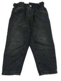 Tmavošedé volné rifle s prošoupáním Zara