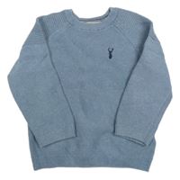 Modrošedý sveter s výšivkou Next