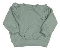 Zelenošedá ovesize mikina s volánikmi Next