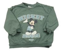 Khaki oversize mikina s Mickeym H&M