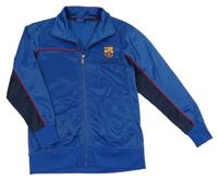 Modro-tmavomodrá propínací fotbalová mikina FC Barcelona