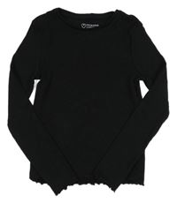 Černé žebrované triko Primark