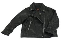 Černý koženkový jarní crop křivák Zara