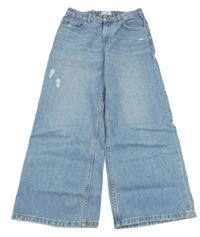 Světlemodré culottes rifle s prošoupáním MNG 