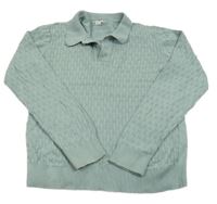 Svetlomodrý vzorovaný sveter s golierikom River Island