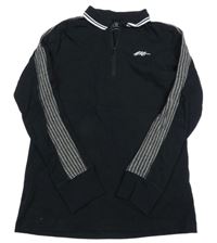 Černé mikinotriko s límečkem Next 