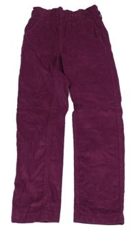 Nové - Tmavorůžové manšestrové kalhoty Alana