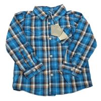 Nové - Azurovo-barevná kostkovaná košile Name it