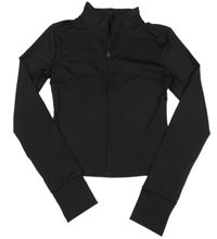 Černá propínací crop sportovní mikina 