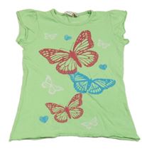 Světlezelené tričko s motýly Berti