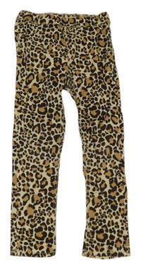 Smetanovo-hnědo-béžové vzorované plátěné kalhoty H&M