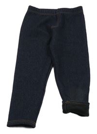 Tmavomodré zateplené legíny Antonio